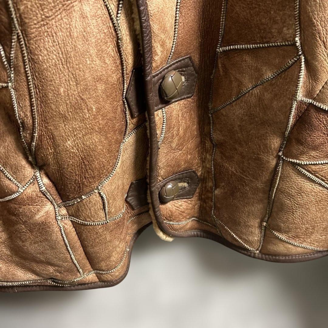 USED HAI SPORTING GEAR LEATHER PATCHWORK JACKET G… - image 3