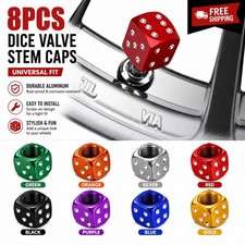4x Aluminum Dice Tire Valve Caps Dustproof Stem Covers For Car Truck Moto Bike
