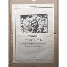 ERIC CLAPTON PROMISES POSTER SIZED original music press advert from 1978 - print