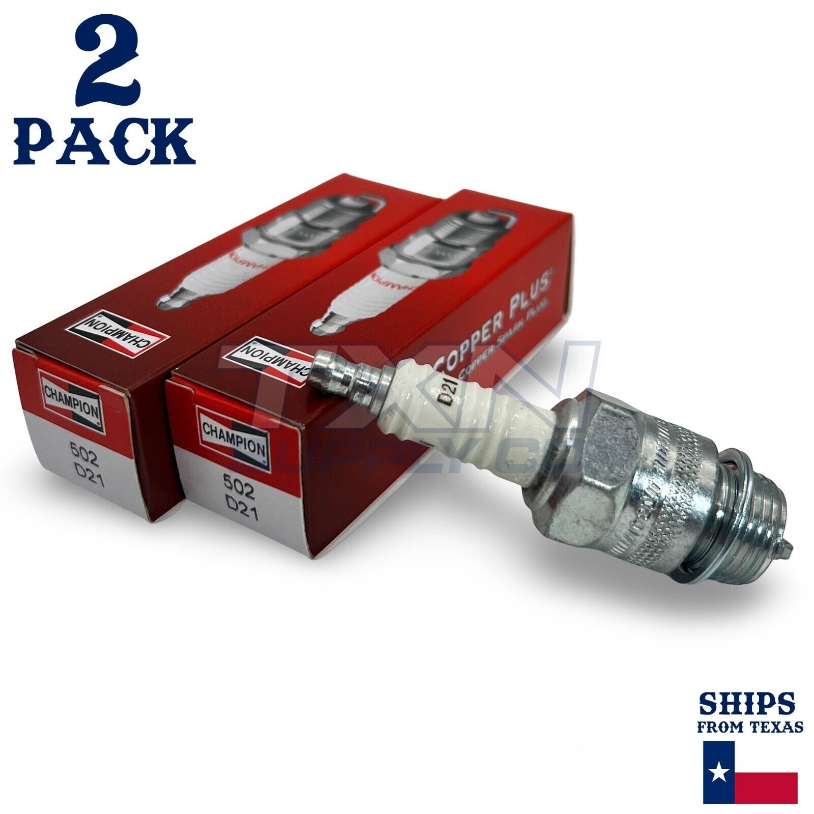 Champion 502 Copper Plus Spark Plug D21 D-21 - 2 Pack