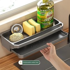 Drain Rack - Kitchen Sink Storage for Soap Sponge Dishcloth - Easy Clean