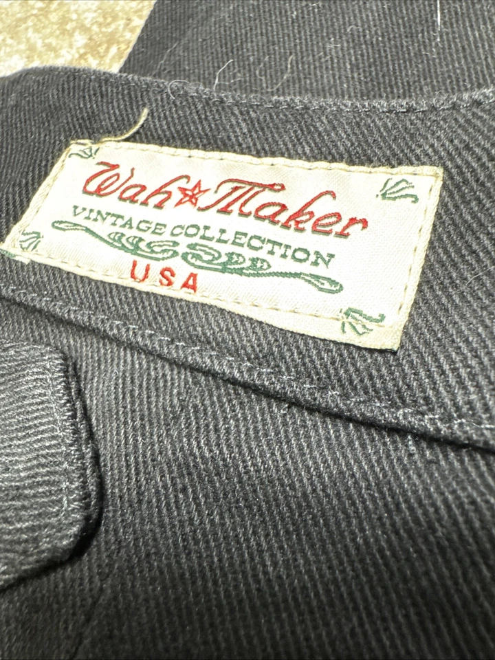 Wah Maker Buckle Back Black Denim Jeans Women 16 Cotton Western VTG USA Denim - Image 2 of 4