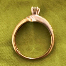 10k Yellow Gold Solitaire Engagement Ring Round White Diamond Size 7