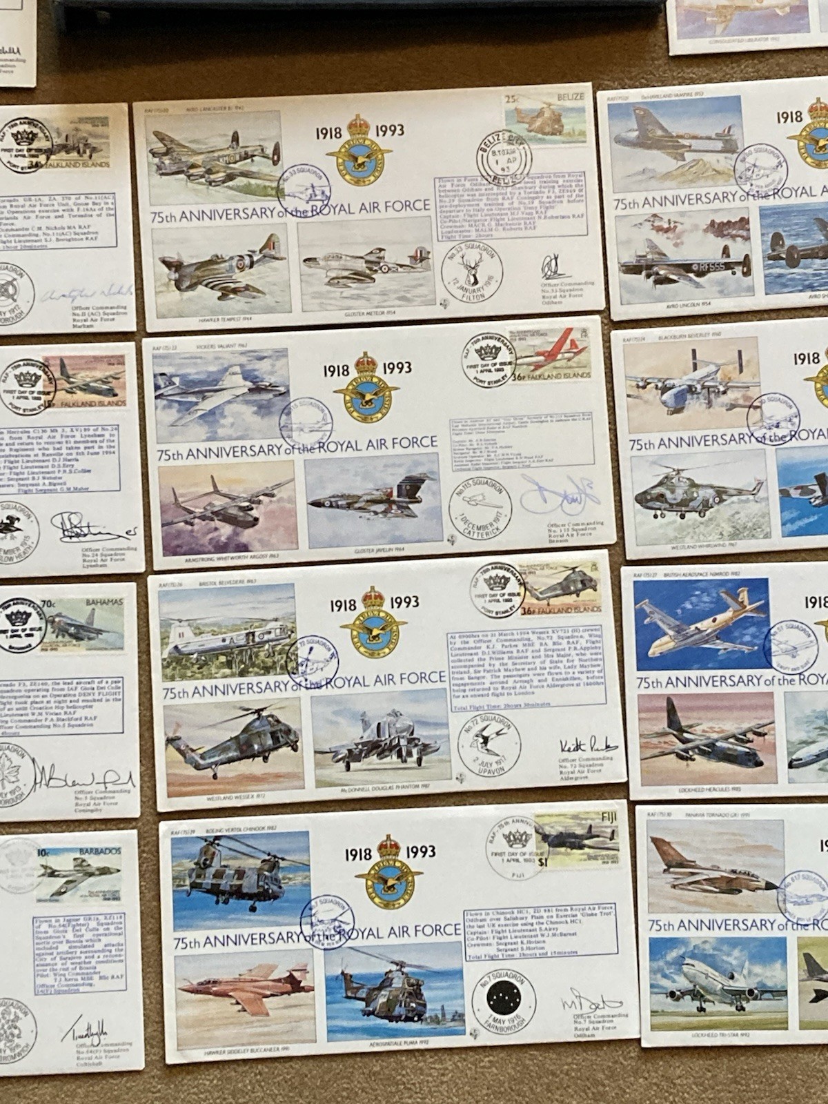 Album of 30 RAF Covers (Full Set) - 75th Anniversary of The RAF - All CO Signed