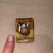 Raku Pottery clay Handmade Necklace Pendant slide DIMENSIONS  