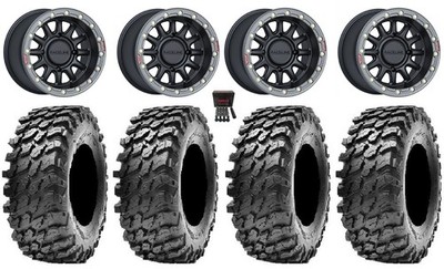 Raceline Alpha Bdlk 15'' Wheels BK 30'' Rampage Tires Honda Pioneer 1K / Talon