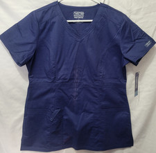 Cherokee Workwear Contemporary Core Stretch Scrub Top 24703 NAVY Size Med NEW