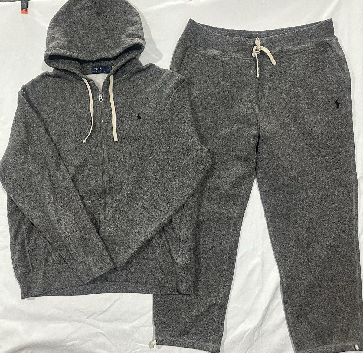 Polo Ralph Lauren Gray Pony Tech Double Knit Hoodie Jogger Pants