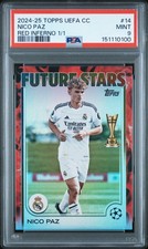 2024-25 TOPPS UEFA CLUB COMPETITIONS RED INFERNO 1/1 #14 NICO PAZ 1/1 PSA 9
