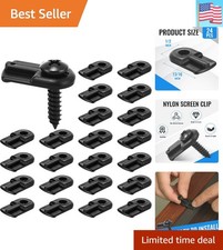 Durable Black Nylon Window Screen Clip Pack of 24 with Screws - 13/16 x 1/2 in.