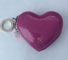 Victoria's Secret Hot Pink Shine Heart Pouch Keychain NWT