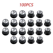 FLEOR Set of 100 Tone Knobs SG LP Guitar Control Knobs Aluminum Top Black