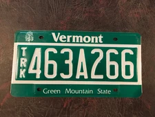 Vermont License Plate Maple Tree Truck