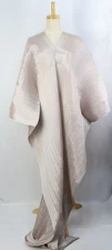 NWT PLEATS PLEASE Madame-T Greige Cape Shawl Poncho ISSEY MIYAKE 316 9886