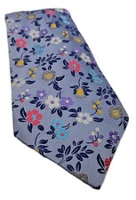Duchamp Blue Flower Pattern Mens Silk Tie Wedding Formal Neck Tie BX17