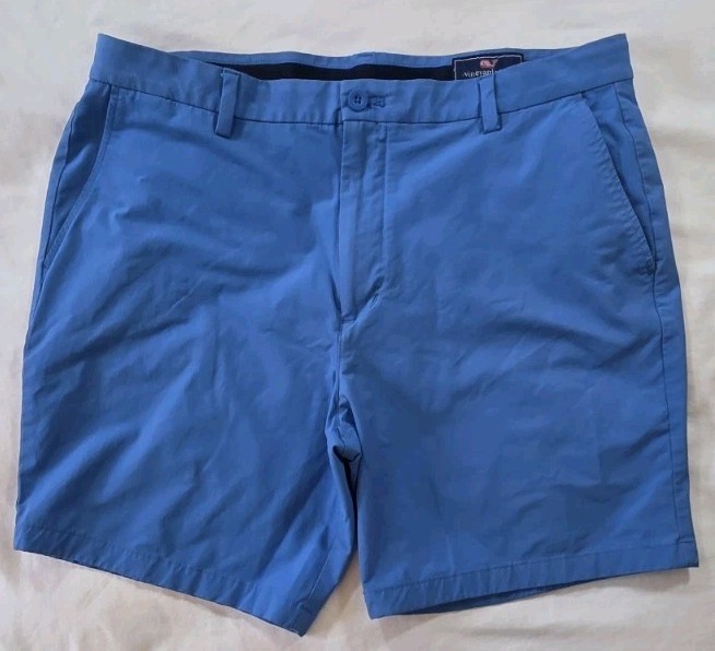 Pantalones Cortos Vineyard Vines On-The-Go Para Hombre 38 Azul Rendimiento OTG Elastizados Golf