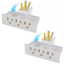 3-Outlet Rotating Plug Wall Extender 2 Pack 180  Swivel Power Splitter Multi Out