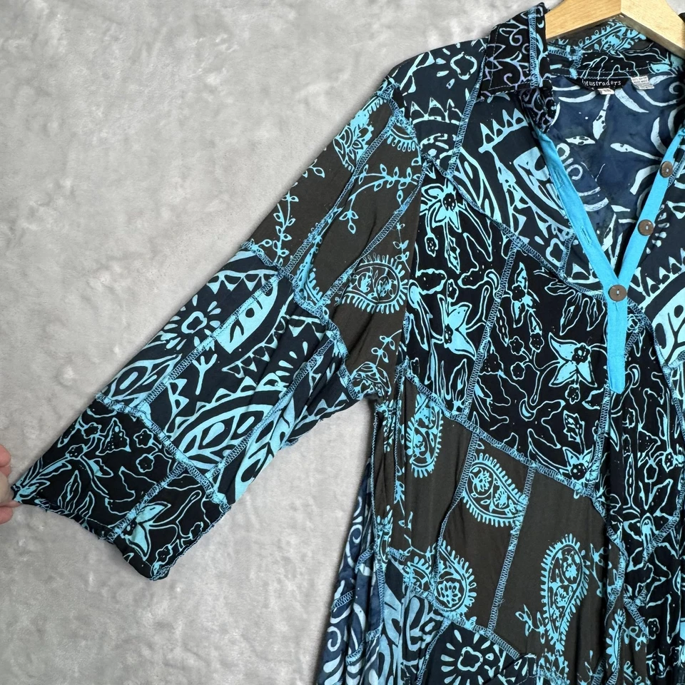 Lotustraders платье женщин один размер богемное пэчворк кнопка карманы Langenlook - Изображение 4 из 4