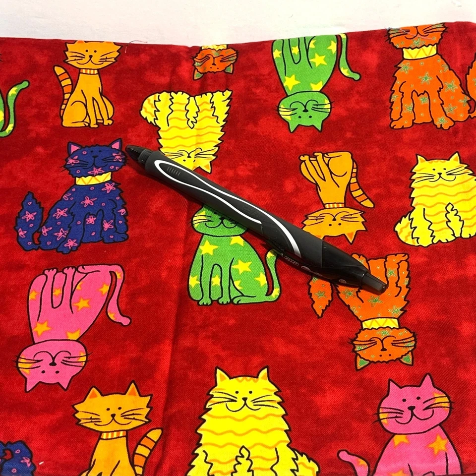 Blank Textiles Red Colorful Cats Quilt Fabric 2 pieces 1 yard each - Image 4 of 4