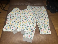 Womens Geometric Knit Cotton 2-Piece Pajama S...