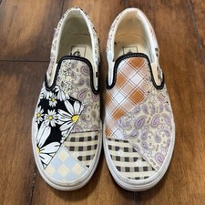 VANS Era Meadow Patchwork Size Women s 8 Flower Paisley Checkered Slip-On