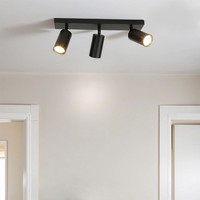 Deckenstrahler Deckenlampe Schwarz GU10 3-Flammig B: 39,5 Cm Schwenkbar Metall