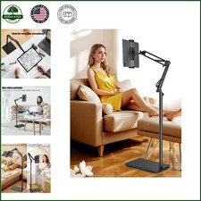 Adjustable Tablet Floor Stand with Heavy Duty Base for Phones and Tablets