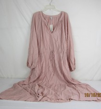 A New Day Pink Balloon Long Sleeve Tiered Midi Dress Size 4X