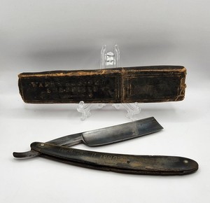 VINTAGE 1800s Koeller & Schmitz STRAIGHT RAZOR WITH CASE. 