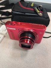 Canon Powershot SX610 HS Digital Compact Camera Red 3 Batteries  Chrgr 1GB SD