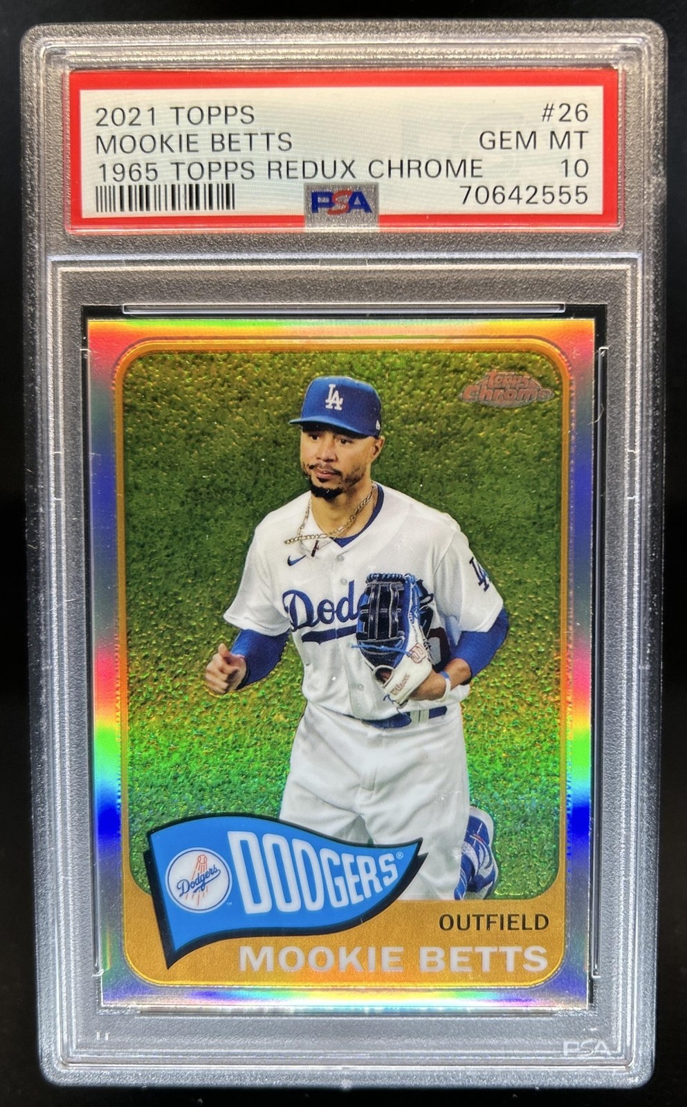 2021 Topps Mookie Betts 1965 Redux Chrome #TH65-26 Dodgers PSA 10 GEM MINT