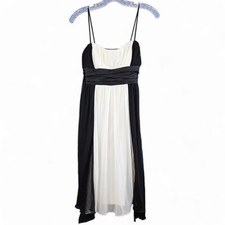 VTG EUC City Triangles S Small Homecoming Spaghetti Strap Dress Black  White