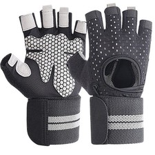 Workout Gloves for Men Women, Weight Lifting Gym Gloves - Black, S