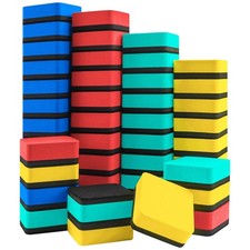 Mini Dry Erase Erasers, 48 Pack Magnetic Whiteboard Dry Erasers Chalkboard Cl...
