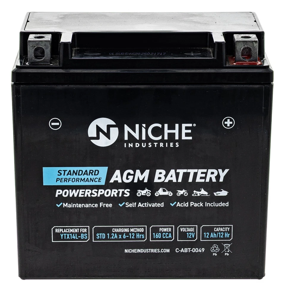 NICHE AGM Battery YTX14L for Harley Davidson Sportster XL883L XL1200C XG500 - Image 4 of 4