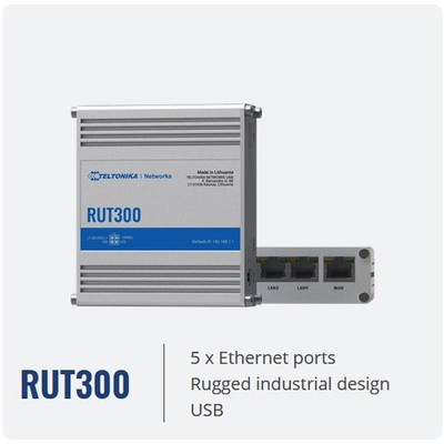 Teltonika RUT300 Industrie Router Temperatur -40 ~75  (-40 ~167 ) 5 Port 100MBit