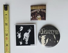 VINTAGE 70s-80s THE DOORS PROMO BUTTON LOT JIM MORRISON HOTEL ALBUM COVER PIN