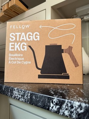 Fellow Stagg EKG Electric Pour-Over Kettle - Matte Black + Walnut - USA SHIP NEW