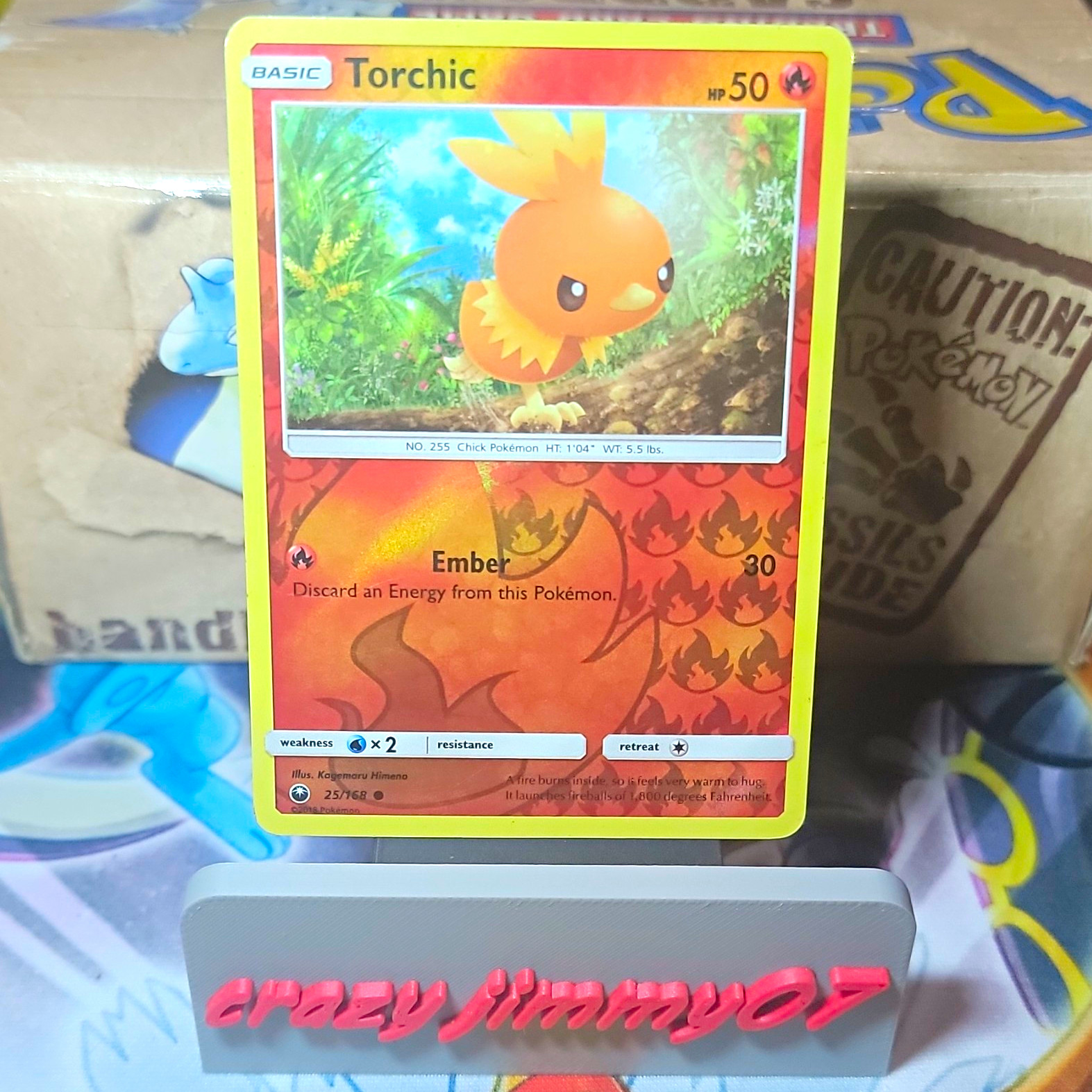 Torchic 25/168 Pokemon SM Celestial Storm Reverse Holo Common English 50 HP LP