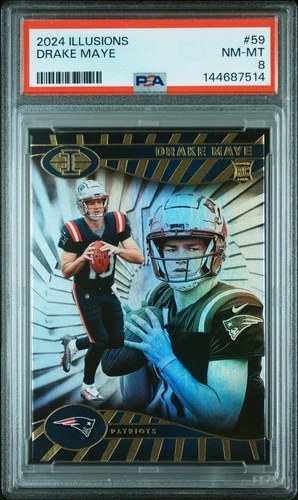 2024 PANINI ILLUSIONS #59 DRAKE MAYE ROOKIE RC PSA 8