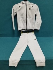 Under Armour Gray/Black Jacket  Joggers Boys Sweat Set Youth 7