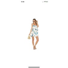 Show Me Your Mumu Arianna Mini Dress Small White Blue Wisteria Floral Flowy (b30
