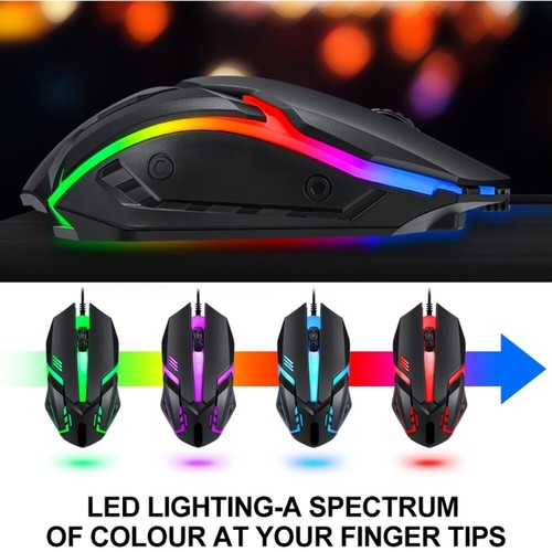 RGB PC Gaming Keyboard Mouse & Headset Set LED Gamer Bundle Mechanical Kits 4IN1 - Picture 9 of 15