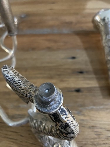Centerpiece Edwardian Style Scroll Fluted Epergne Victorian Fish Base Read - Picture 12 of 15