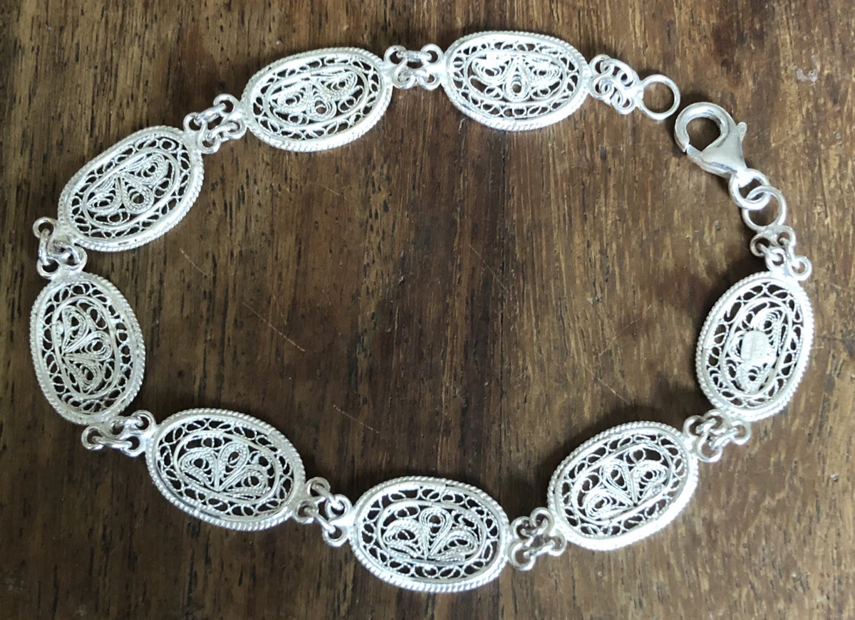 Sterling Silver Filigree Bracelet 925