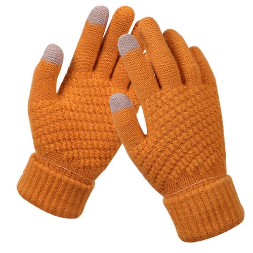 Knitted Winter Gloves Cashmere Knitted Women Autumn Warm Touch Screen Gloves - Picture 9 of 11