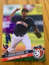 Gerson Moreno 2015 Signed Connecticut Tigers Team Card