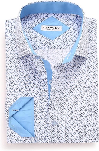 Mens Printed Dress Shirts Long Sleeve Regular Fit Button Down Shirt - Picture 8 of 226