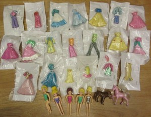 polly pocket dolls with rubber clothes