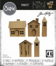 New Sizzix Thinlits Paper Village #2 21pc #665585 Retail $24.99 by Tim Holtz